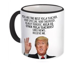 Yoga Teacher Funny Trump : Gift Mug Best Yoga Teacher Birthday Christmas - £12.74 GBP