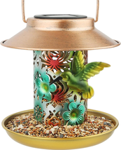 Solar Bird Feeder for Outdoors Hanging, Gifts for Mom Grandma Women, Metal Water - £21.85 GBP