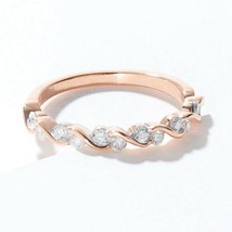 0.45 Ct Round Moissanite Infinity Wedding Band Promise Ring 14K Rose Gold Plated - £52.30 GBP