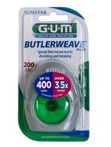 Sunstar GUM Butlerweave Dental Floss Fiber Weave Mint Waxed 200 yd Seale... - £29.01 GBP
