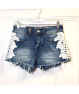 Indigo Rein Shorts Size 1 NWT Cutoff Applique Frayed Hem Stretch Hippie ... - $181.50 MXN