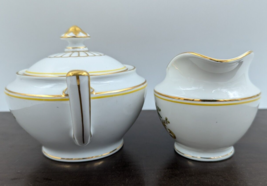 H&C Selb Bavaria Heinrich Floral Creamer and Sugar Bowl- 15996 Daffodil Lilly image 4