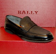Bally Black Men&#39;s Calf Grained Loafer Leather Dress Shoes Size US 12 EEE - £263.32 GBP