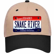 Snake River Idaho Novelty Khaki Mesh License Plate Hat - £22.66 GBP