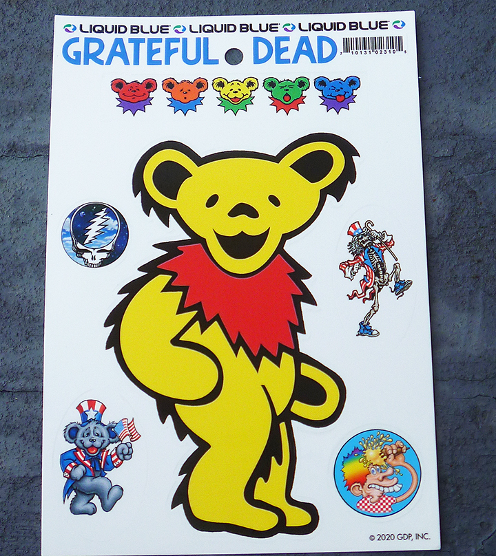 Grateful Dead  YELLOW Dancing Bears Outside  Window Sticker Set   Car Decal