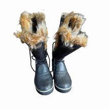 Skechers Women&#39;s Boots Waterproof Faux Fur Lined Snow Duck Quilt Black S... - $34.64