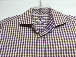Bugatchi Uomo Long Sleeve Classic Fit Plaid Gingham XL 42 in chest Dress Shirt - £14.20 GBP