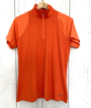 Nike Golf Tour Performance Polo Women&#39;s Medium Orange Zip Up Shirt Dri Fit Large - £9.49 GBP