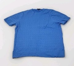 Tommy Hilfiger Cable Knit Short Sleeve Sweater 2XL Light Blue - $28.70