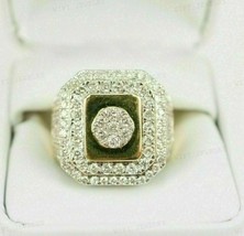 7Ct Simulé Diamant Homme Fiançailles Mariage Anneau Bague 925 Argent Plaqué Or - £128.18 GBP