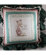 Precious Moments Joyful Noise Counted Cross Stitch Pillow 15&quot; plus 3 1/2... - $24.74