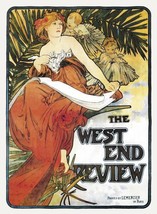 West End Review 1898 by Alphonse Mucha Lady On Stretched Canvas Museum Wrapped - £201.62 GBP