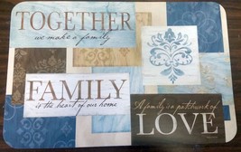 Set of 4 Same Non Clear Hard Plastic Placemats 18&quot;x12&quot;)TOGETHER, FAMILY,... - $17.81