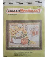 Bucilla Autumn View # 2867 Stamped Cross Stitch Kit Vintage 16&quot; x 20&quot; - £31.44 GBP