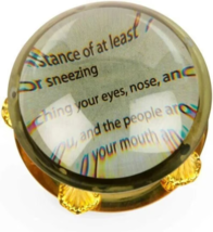 Magnifying Glass Paper Weight Vintage brass 4&quot; Magnifying Glass Dome Lan... - £20.13 GBP