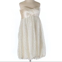 Maggy London ivory strapless dress stain top lace detail petites size 2P - £31.05 GBP