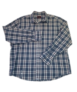 UNTUCKit Men&#39;s Size XL Cotton Flannel Button up Blue Red white long slee... - $26.52