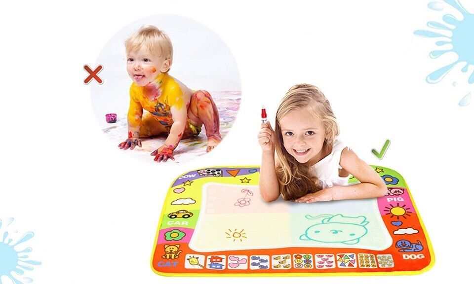 Primary image for Kids Toy Drawing Painting Doodle Mat Magic Water Pen Mess Free Gift XMAS Toys UK