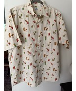 MAUS &amp; HOFFMAN Vintage Button Down Short Sleeves Shirt - Cocktails Men&#39;s XL - $1,023.56 MXN