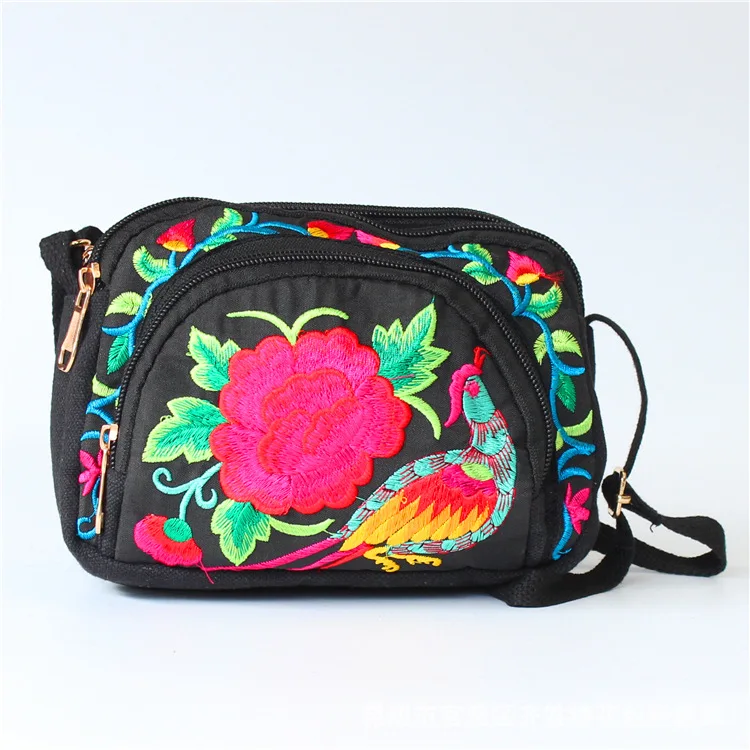 Women Retro Style Embroidered Bag Ladies Flower Shoulder Bag Waist Bag C... - £16.26 GBP