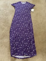 NWT Lularoe Maria S Dark Purple White Arrow Full length Dress GORGEOUS pretty - £21.81 GBP