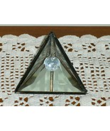 Crystal Ball Faceted Hanging Inside Crystal Beveled Glass Triangle Paper... - £11.98 GBP