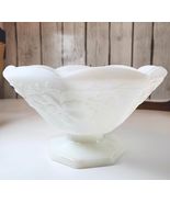 Vintage Colony Indiana Harvest Grape Milk Glass Pedestal Compote Large Bowl - $27.40 CAD