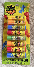 Lip Balm Sour Patch Kids 8 Pack Lip Moisturizer Flavored Lime Redberry Blue - £7.96 GBP