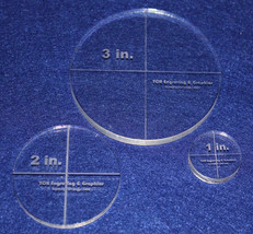 Laser Cut Quilt Templates- 3 Piece Circles -1&quot;, 2&quot;, 3&quot;  Clear Acrylic 1/4&quot; - £15.56 GBP