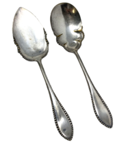 Vintage Extra Coin Silver Plated Beaded Edge Serving Set of 2 - $37.99