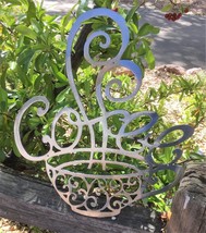 Ornamental Coffee Metal Wall Decor Silver 13&quot; wide by 15 3/4&quot; tall - £33.65 GBP