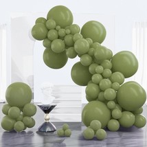 Sage Green Balloons, 100 Pcs Boho Green Balloons Different Sizes Pack Of 18 Inch - £15.17 GBP