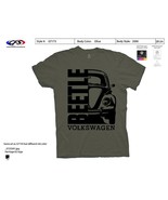 Volkswagen (VW) Beetle or Bug on a large Olive Green Tee Shirt - £15.81 GBP