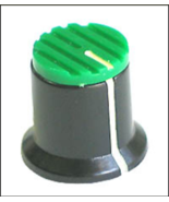 4pcs Black plastic miniature control knob with green serrated top - £0.00 GBP