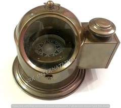 Antique Brass Floating Dial Binnacle Gimbled Compass Nautical Ship Boat ... - £102.42 GBP