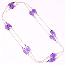 African Amethyst Gemstone Fashion Black Friday Gift Necklace Jewelry 36" SA 4927 - £3.98 GBP
