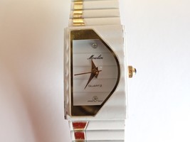 MOULIN Quartz Half-Moon Two-Tone Women&#39;s Wristwatch - $19.31