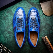 Brescia Genuine Snake and Calfskin Fashion Sneaker Electric Blue image 10