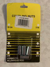 NEW 4x Hex Coupling Nuts 10-24 Threaded Rod Connectors Zinc Coupler Allthread - £4.61 GBP