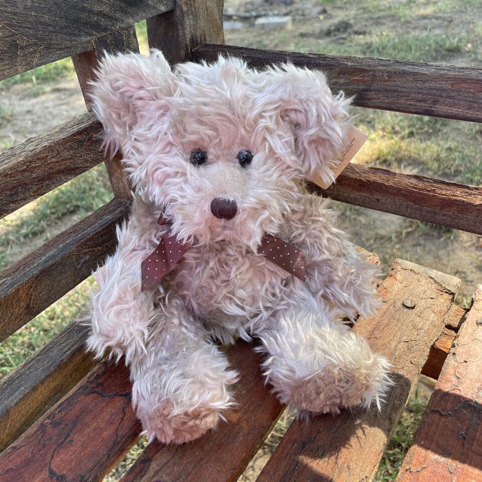 Vintage Russ Berrie Plush Teddy Bear Radcliffe Bears Hairy Tan Stuffed Animal - £14.69 GBP