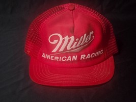 Vintage MILLER AMERICAN RACING Hat Snapback Trucker Mesh Beer Cap - ONE ... - $18.79