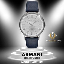 Emporio Armani Men's Quartz Analog Display Leather Strap Steel Watch AR11119 - $130.91