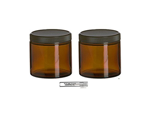 Perfume Studio Thick Straight Sided 4oz Amber Glass Jar with Black BPA F... - $12.99