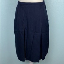 Vintage Womens Teens Sz 12 Dennis Uniform Pleated Skirt Blue Pocket Zipper  - $32.50