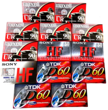 Maxell Normal Bias UR 90 Minutes TDK Sony Blank Audio Cassette Tapes NEW... - $59.39