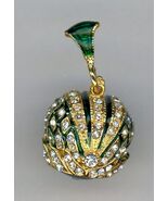 Russischer Faux-Ei-Anhänger Mit Klarem Kristall Royaler Kronen-Design In... - $53.04 CAD