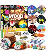 Klever Kits Wooden Painting Craft Kit Glow in Dark Wood Slices Kids Ages... - $18.31 CAD