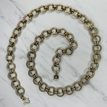 Liz Claiborne Chunky Open Hoop Gold Tone Metal Chain Link Belt OS One Size - £15.58 GBP