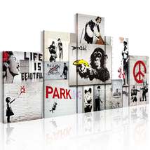 Tiptophomedecor Stretched Canvas Street Art - Banksy: Street Crimes Collage - St - £67.30 GBP+