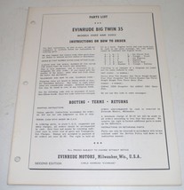 1959 Evinrude Outboard Parts Catalog 35 HP Big Twin - £13.39 GBP